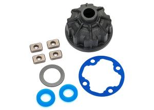 Traxxas Carrier, differential (heavy duty)/ x-ring gaskets (2)/ ring TRX8681