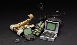 1:35 U.S. explosive ordnance disposal specialists and robot
