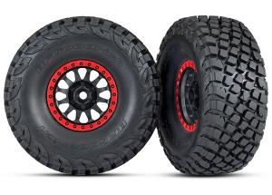 Traxxas Tires & Wheels Baja KR3/Method Race Black-Red (2) UDR TRX8474