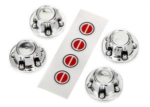 Traxxas Wheel Center Caps Chrome (4) (Requires Stub Axle #8255) TRX8176