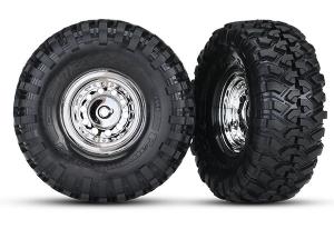 Traxxas Tires & Wheels Canyon Trail/Chrome 1.9" SC (for 8255A Axle) TRX8177