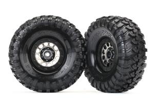 Traxxas Tires & Wheels Canyon Trail/Method 105 Black Chrome 1.9" (2) TRX8174