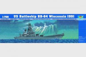 Trumpeter 1:700 US Battleship BB-64 Wisconsin 1991
