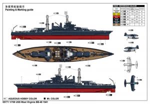Trumpeter 1:700 USS West Virginia BB-48 1941