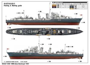 1:350 HMS Zulu Destroyer 1941