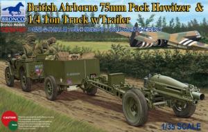 1:35 British Airborne 75mm Pack Howitzer & 1/4 Ton Truck w/Trailer