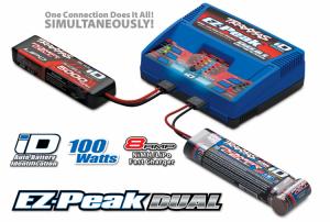 Laturi Traxxas Charger EZ-Peak Dual 8A and 2x3S 5000mAh battery TRX2990GX