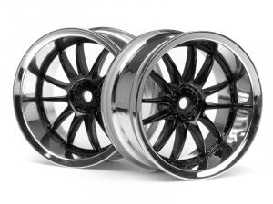 HPI Racing  WORK XSA 02C WHEEL 26mm CHROME/BLACK (6mm OFFSET) 3287