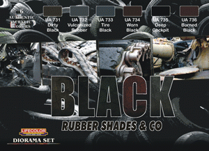 Black rubber shades & co. Paint set