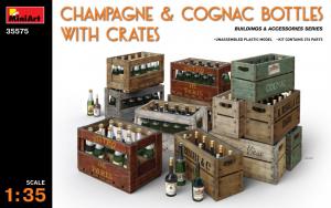 1:35 Champagne & Cognac Bottles w/Crates