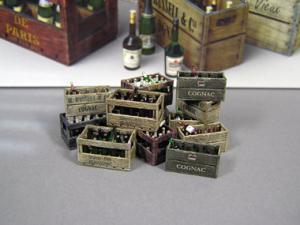 1:35 Champagne & Cognac Bottles w/Crates