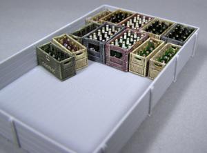 1:35 Champagne & Cognac Bottles w/Crates