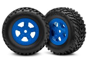 Traxxas Tires & Wheels SCT/SCT Blue Desert PreRunner 1/18 (2) TRX7674