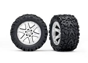 Traxxas Tires & Wheels Talon Extreme/RXT Satin Chrome 2.8" 4WD TSM TRX6773R