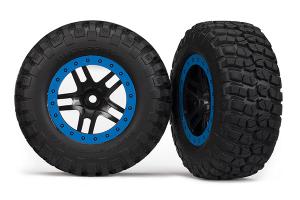 Traxxas Tires & Wheels BFGoodrich/S-Spoke Black-Blue 2WD Front (2) TRX5885A