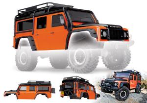 Traxxas Body Land Rover Defender Orange Complete TRX8011A