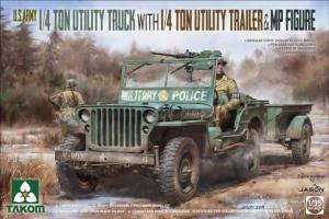 1/35 US 1/4 ton Jeep & trailer & figure