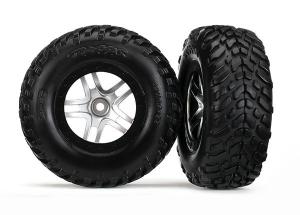 Traxxas Tires & Wheels SCT S1/S-Spoke Chr.-Black 4WD/2WD Rear TSM(2) TRX6892R
