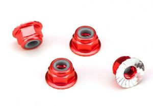 Traxxas Lock Nut Flanged M4 Alu Red (4) TRX1747A