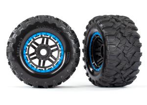Traxxas Tires & Wheels Maxx/Black/Blue (17mm) 2,8" TSM (2) TRX8972A