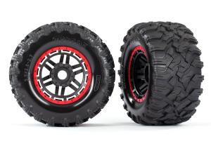 Traxxas Tires & Wheels Maxx/Black/Red (17mm) 2,8" TSM (2) TRX8972R
