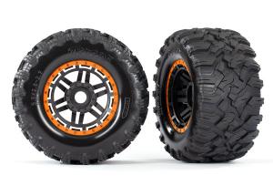 Traxxas Tires & Wheels Maxx/Black/Orange (17mm) 2,8" TSM (2) TRX8972T