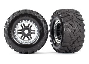 Traxxas Tires & Wheels Maxx/Black/Satin Chrome (17mm) 2,8" TSM (2) TRX8972X