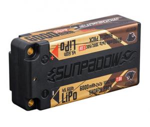 Li-Po Battery 2S 7,6V 6000mAh 100C Shorty HV Gold