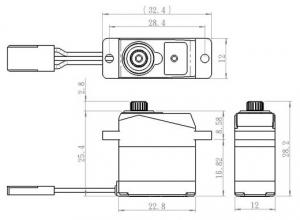 Servo SH-0263MG  2,2Kg 0,10s Alu Metal Gear Micro