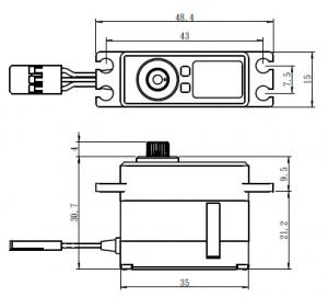 SV-1260MG Servo 12Kg 0,055s HV Alu Coreless Metal Gear Mini