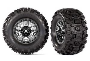 Traxxas Tires & Wheels Sledgehammer/Black Chrome 2,8" TSM (2) TRX9072