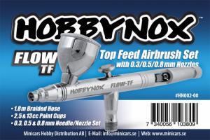 FLOW-TF Airbrush Top Feed 0.3/0.5/0.8mm 2/5/13cc 1.8m Hose