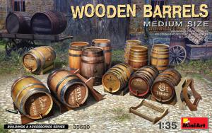 1:35 Wooden Barrels. Medium Size