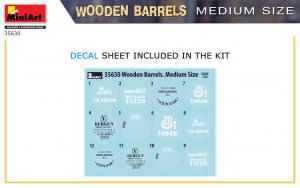 1:35 Wooden Barrels. Medium Size