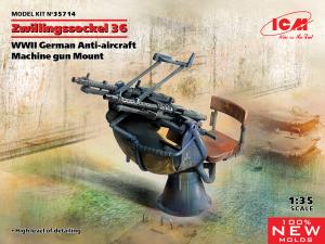 1:35 Zwillingssockel 36, WWII AA Gun