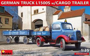 1:35 GERMAN TRUCK L1500S w/CARGO TRAILER pienoismalli