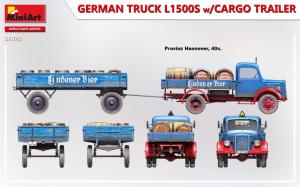 1:35 GERMAN TRUCK L1500S w/CARGO TRAILER pienoismalli