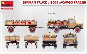 1:35 GERMAN TRUCK L1500S w/CARGO TRAILER pienoismalli
