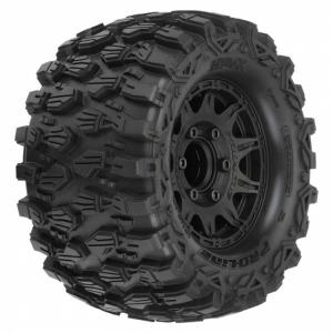 Hyrax 2.8" All Terrain Tires Mounted on Raid Black 6x30 Removable Hex Wheels (2) for StampedeÂ® 2wd & 4wd Front and Rear