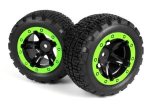 Slyder ST Wheels/Tires Assembled (Black/Green)