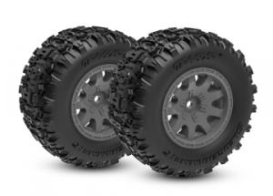 Tires & Wheels Sledgehammer/ Mini Maxx Charcoal Gray Front (2)