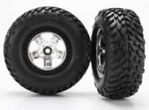 Traxxas Tires & Wheels SCT/SCT Satin Chrome 2WD Fram (2) TRX5875X