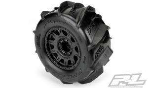 Dumont 3.8 Paddle Sand/Snow Tires Mounted on Raid Black 8x32 Removable Hex Wheels (2) for 17mm MT Front or Rear