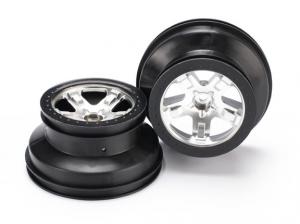 Traxxas Wheels Satin Chrome - Black 2.2/3.0" 2WD Front (2) TRX5874X