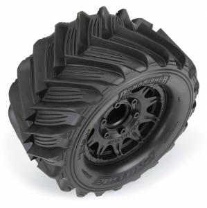 Demolisher 2.8" All Terrain Tires Mounted on Raid Black 6x30 Removable 12mm Hex Wheels (2) for StampedeÂ® 2wd & 4wd FR