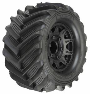 Demolisher 2.8" All Terrain Tires Mounted on Raid Black 6x30 Removable 12mm Hex Wheels (2) for StampedeÂ® 2wd & 4wd FR