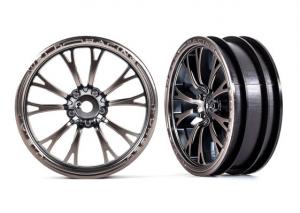Traxxas Wheels Front Satin Black Chrome (2)  Drag Slash TRX9472A