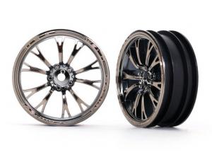 Traxxas Wheels Front Black Chrome (2)  Drag Slash TRX9472X