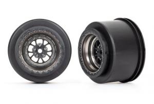 Traxxas Wheels Rear Satin Black Chrome (2)  Drag Slash TRX9473A