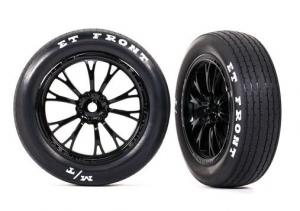 Traxxas Tires & Wheels Front Black (2)  Drag Slash TRX9474